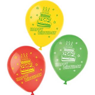 👉 Ballon geel Amscan Ballonnen Happy Birthday 22,8 Cm Latex 6 Stuks 4009775336945