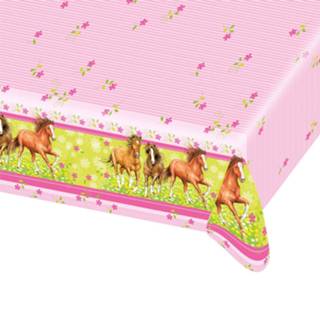 👉 Tafelkleed roze kunststof Amscan Paarden 120 X 180 Cm 4009775272441