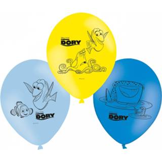 👉 Ballon blauw geel Disney Ballonnen Finding Dory 22,8 Cm Latex Blauw/geel 6 Stuks 13051645434