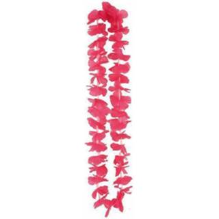👉 Hawaii krans roze synthetisch Met Bloemen 8718758942252