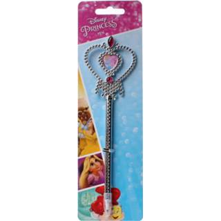 👉 Zilver kunststof zilverkleurig meisjes Slammer Princess Pen Met Kroon 20 Cm 8712916068761