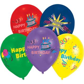 👉 Ballon multikleur Amscan Ballonnen Happy Birthday 10 Stuks 25 Cm 4003359460101