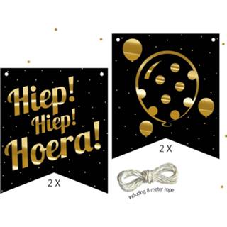 👉 Karton zwart Haza Original Vlaggenlijnkit 'Hiep Hiep Hoera' 8 Meter 5-delig 8711319051219