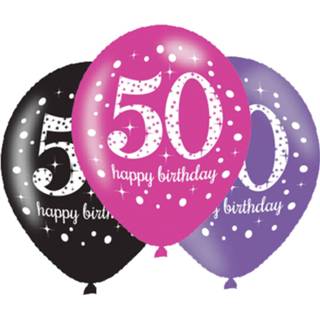 👉 Ballon paars Amscan Ballonnen Met Opdruk ''50'' 27,5 Cm 6 Stuks 13051642341