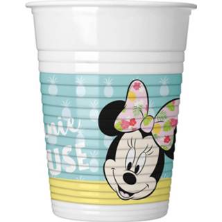 Beker kunststof multikleur kinderen 16x Disney Minnie Mouse Themafeest Bekers/bekertjes 200 Ml - Drinkbekers Kinderfeestje Wegwerp Tafeldecoraties 8720147233148