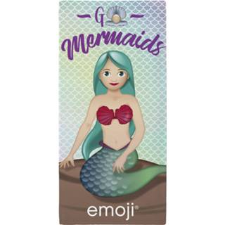 👉 Strandlaken blauw katoen multikleur Emoji Zeemeermin - 70 X 140 Cm 5060322095936