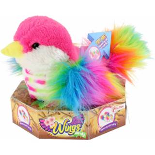 👉 Meerkleurige pluche fantasiefiguren Toi-Toys vogelknuffel met beweegbare vleugels 18 cm 8719904354240