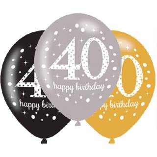 👉 Ballon goudkleurig Amscan Ballonnen Sparkling 40 Unisex 27,5 Cm 6 Stuks 13051639082