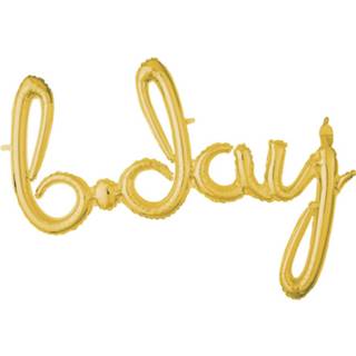 👉 Folie goud goudkleurig Amscan Ballon B-day 93 Cm 26635376457