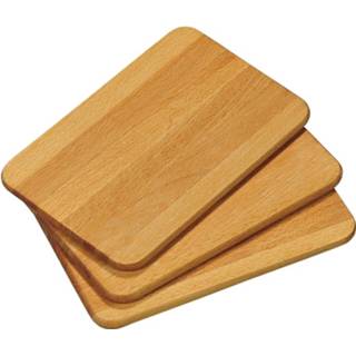 👉 Snijplank beuken houten hout multikleur 3 Stuks Fsc® Ontbijtborden / Snijplanken Set 4000270850035