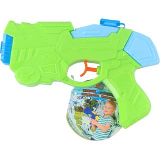 Waterpistool groen kinderen 1x Waterpistool/waterpistolen 19 cm multikleuren met 30 ml watertank