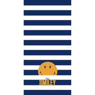👉 Strandlaken blauw katoen Smiley World Hey - 75 X 150 Cm 3272760464676
