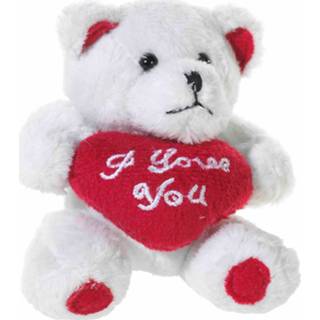 👉 Knuffel witte polyester wit senioren Mini Beertjes + I Love You Hartje Van 10 Cm - Moederdag/valentijn/bruiloft/lieve Oma Cadeau Sturen 8720147908718