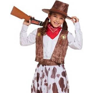 👉 Overhemd stof multikleur kinderen meisjes 5-delig Cowgirl Kostuum, Bestaand Uit: Overhemd, 5026619377147
