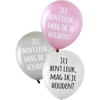 👉 Ballon multikleur 6x Valentijn Ballonnen Jij Bent Leuk, Mag Ik Je Houden? 8713647902553