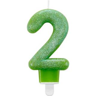 👉 Kaars groen Amscan '2' 7 Cm 13051639327
