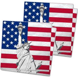 👉 Servet papier multikleur Verenigde Staten Servetten 40 Stuks - Usa/amerika Servetjes 8720147721867