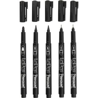 👉 Stift zwart Creotime Permanente Stiften 5 Stuks 752481429510