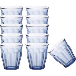 👉 Drinkglas blauw glas 12x Drinkglazen/waterglazen Picardie 250 Ml - Koffie/thee Glazen 8720147719765