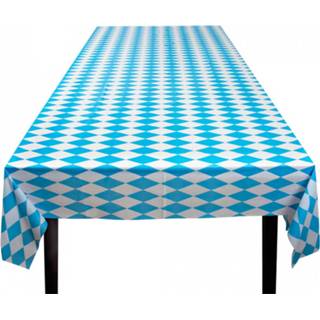 👉 Tafelkleed blauw wit kunststof Boland Oktoberfest 130 X 180 Cm Blauw/wit 8712026542564