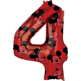 👉 Folieballon rood Amscan Mickey Mouse 4 Jaar Junior 45 X 66 Cm 26635401340