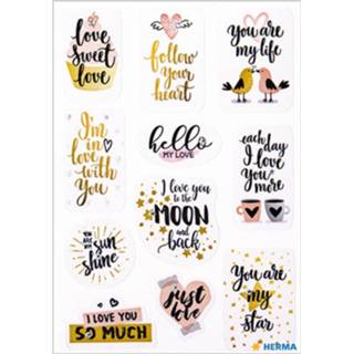 👉 Folie meisjes Herma Stickers Love 12 X 8,4 Cm 11 Stuks 4008705154079