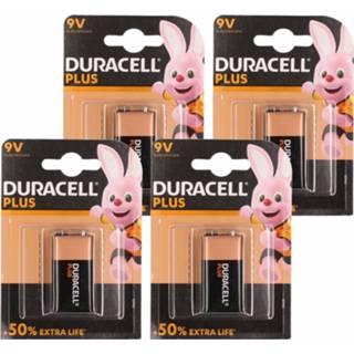 👉 Batterij 4x Duracell 9 Volt Blok - Batterijen High Energy / 9v Blokken 8720147746594