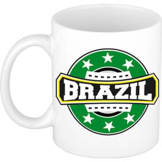 👉 Embleem keramiek multikleur Brazil / Brazilie Theebeker Koffiemok Van - 300 Ml Landen Thema Supporter Beker Mokken 8720276100205