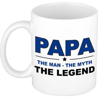 👉 Beker wit keramiek mannen Papa The Man Myth Legend Cadeau Mok / - 300 Ml Verjaardag Vaderdag Kado Koffiemok Theebeker 8720147954135