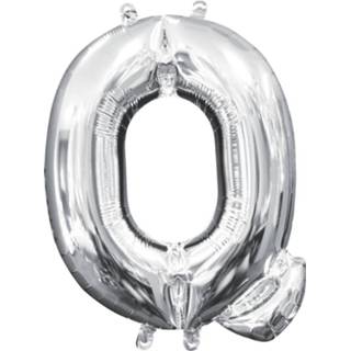 👉 Folieballon zilver zilverkleurig Amscan Letter Q 25 X 33 Cm 26635330442
