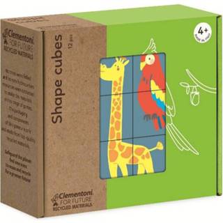 👉 Hout multikleur Clementoni Blokkenset Shape Cubes Dieren 12-delig 8005125162284