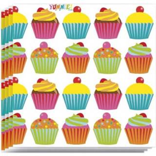 👉 Cupcake papieren papier multikleur 20x Dessert Thema Servetten 33 X Cm - Wegwerp Servetjes Versieringen/decoraties 8718758424642
