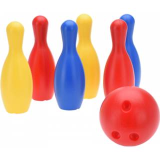 Blauw geel rood kunststof Free And Easy Bowlingset Junior Blauw/geel/rood 8719987360220