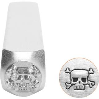 👉 Stempel zilver staal zilverkleurig Impressart Embossing 6 Mm Doodshoofd 11499000761