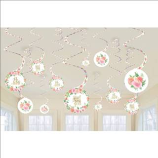 👉 Slinger multicolor karton multikleur baby's Amscan Slingers Swirl Babyshower Bloem 12 Stuks 13051849535