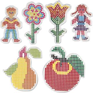 👉 Strijkkraal multikleur kinderen Creotime Onderplaat Strijkkralen Met Bloemen 6 Stuks 5712854029544