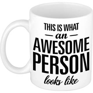 👉 Beker keramiek wit This Is What An Awesome Person Looks Like Cadeau Mok / - 300 Ml Verjaardag Kado 8720147932966