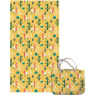 👉 Strandlaken rose polyester multikleur Matt & Lama - + Strandtas Multi 3272760462450