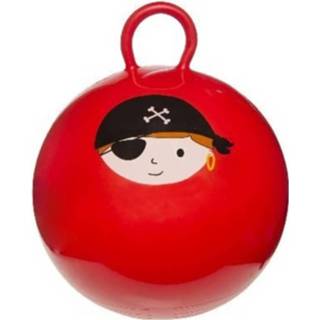 👉 Skippybal rood jongens met piraat 45 cm voor