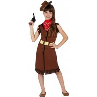 👉 Polyester bruin meisjes Cowgirl Verkleedjurk Voor - Carnavalskleding Voordelig Geprijsd 140 (10-12 Jaar) 8719538823921