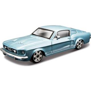 Modelauto blauw metaal Ford Mustang Gt 1964 Lichtblauw Metallic 10 Cm Schaal 1:43 - Speelgoed Auto Schaalmodel 8719538998292