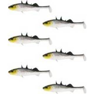 👉 Hoofdlamp softbait kunstaas roofvis geel Westin Stanley the Stickleback Shadtail - Headlight 7.5cm 4g 6 Stuks 5707549460344