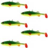 👉 Geel kunstaas roofvis softbait rood Westin Stanley the Stickleback Shadtail - Fireflake 9cm 7g 5 Stuks 5707549460320