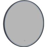 👉 Saqu Forma ronde spiegel met LED verlichting en verwarming Ø80cm Mat zwart