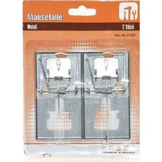 👉 Muizenval metaal 2x Muizenvallen/muizenklemmen 10 Cm - Ongediertebestrijding/ongediertewering Tegen Muizen 8720147199932