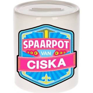 👉 Spaarpot keramiek multikleur kinderen Kinder Voor Ciska - Naam Spaarpotten 8719538522626