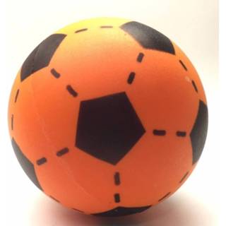 👉 Kinderen active oranje kunststof Speelgoed soft Voetbal van schuimrubber