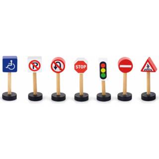 👉 Verkeersbord hout Viga Toys Verkeersborden 7-delig 6934510508173