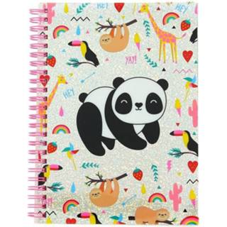 👉 Notitieboek roze Blueprint Collections Happy Zoo Panda A5 5055918636655