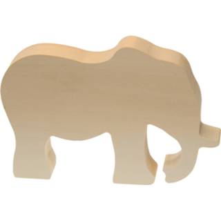 👉 Bruin hout One Size kinderen Kids At Work knutseldier olifant junior 15 cm 4047542607027